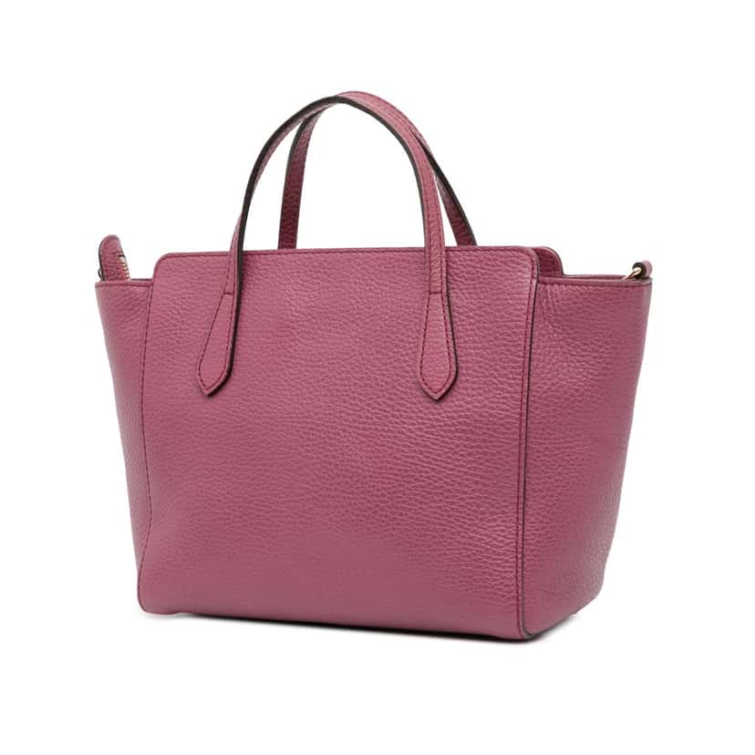 Gucci Mini Leather Swing Satchel Purple Leather Good condition - Back View