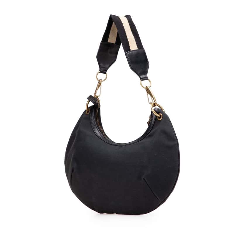 Gucci Web Canvas Hobo Black Canvas Good condition - Back View