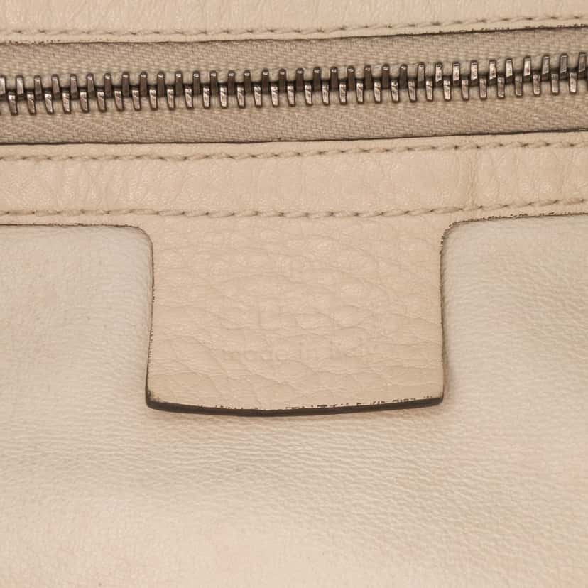 Gucci Medium Pebbled Calfskin Icon Bit Satchel White Leather Good condition - Box View