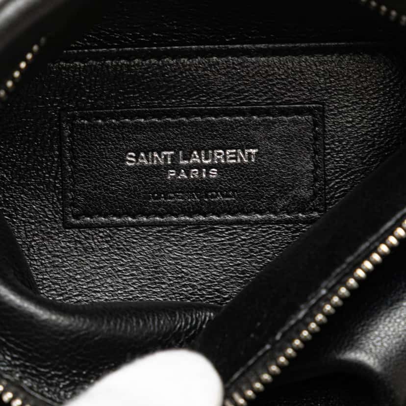 Saint Laurent Antiqued Lambskin Sid Flat Crossbody Black Leather Good condition - Box View