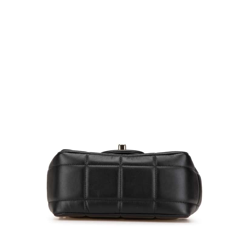 Chanel Mini Square Lambskin Resin Crystal Monacoco Flap Black Leather Good condition - Inside View