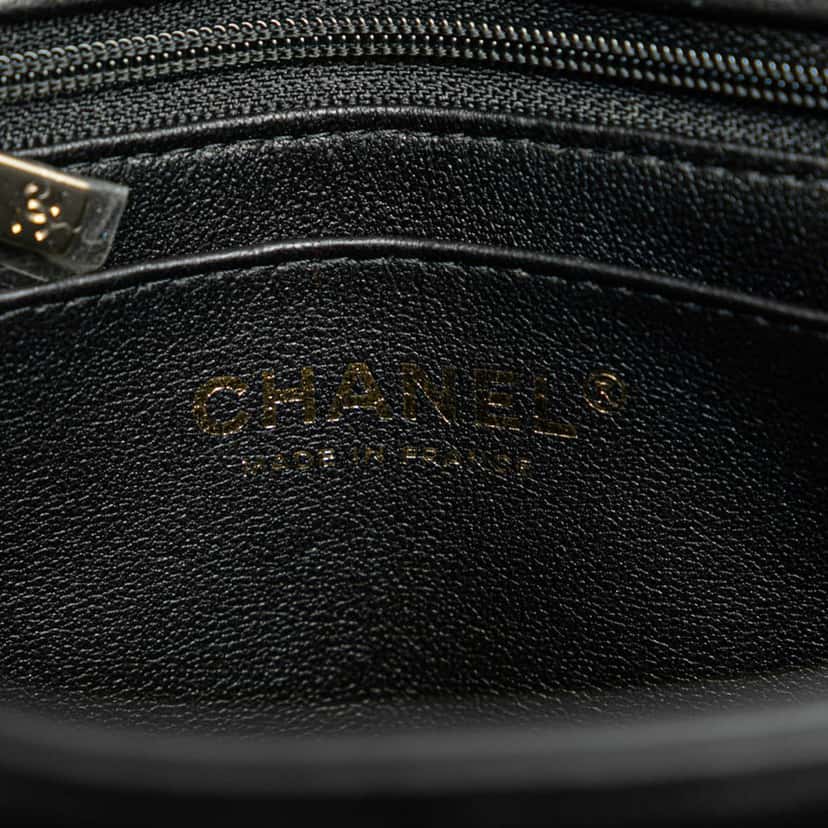 Chanel Mini Square Lambskin Resin Crystal Monacoco Flap Black Leather Good condition - Box View