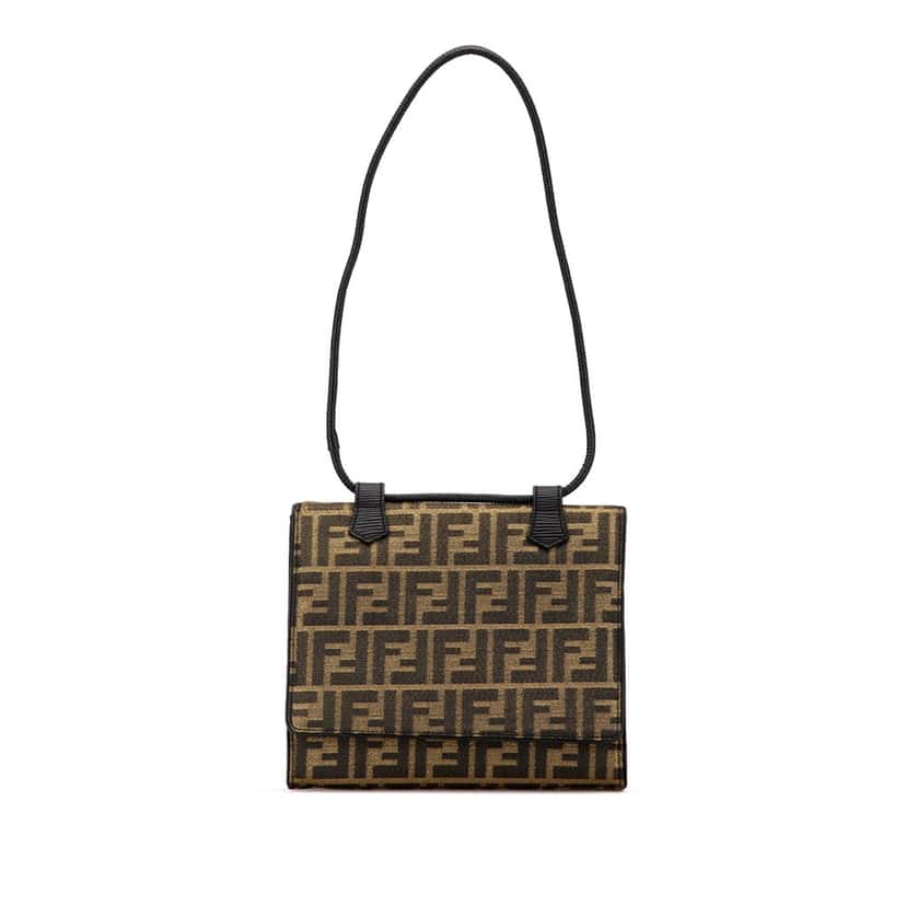 Fendi Zucca Canvas Shoulder Bag Brown Canvas Good condition - Front View