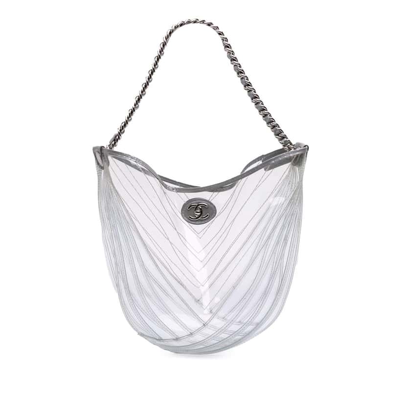 Chanel CC PVC Droplet Hobo White Good condition - Front View