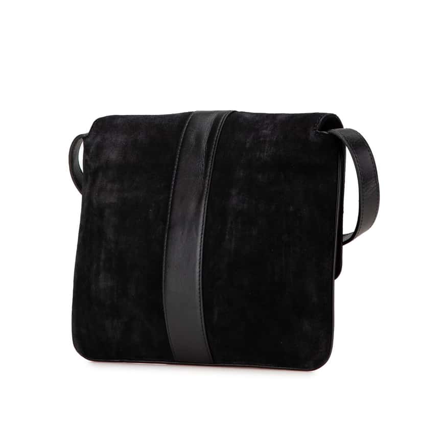 Gucci Medium Suede Arli Crossbody Black Leather Good condition - Back View