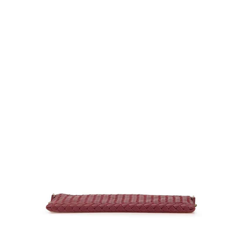 Bottega Veneta Nappa Intrecciato Biletto Wallet On Chain Red Leather Good condition - Inside View