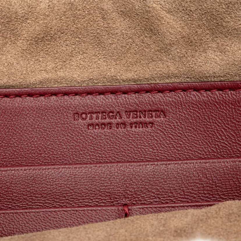 Bottega Veneta Nappa Intrecciato Biletto Wallet On Chain Red Leather Good condition - Box View
