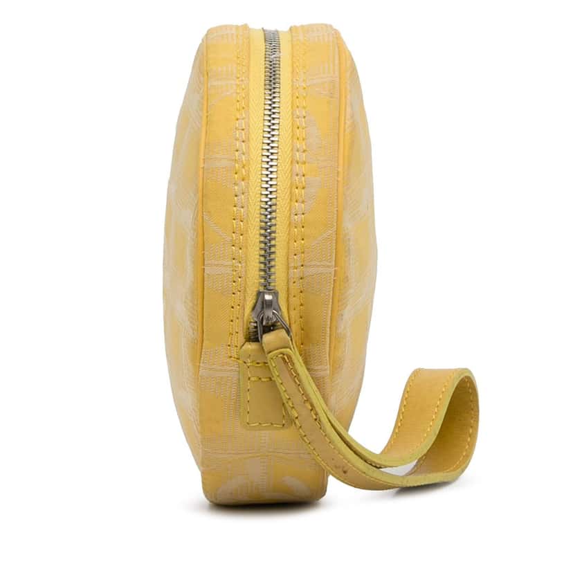 Chanel New Travel Line Nylon Pouch Yellow Fair condition - Inside View