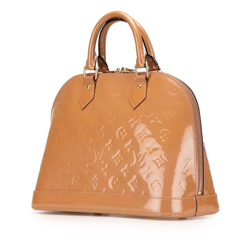 Louis Vuitton Monogram Vernis Alma PM Brown Leather Good condition - Back View