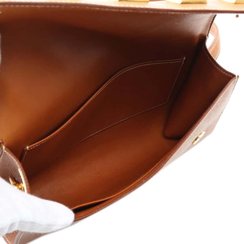 Hermès Courchevel Medor Crossbody Brown Leather Good condition - Inside View