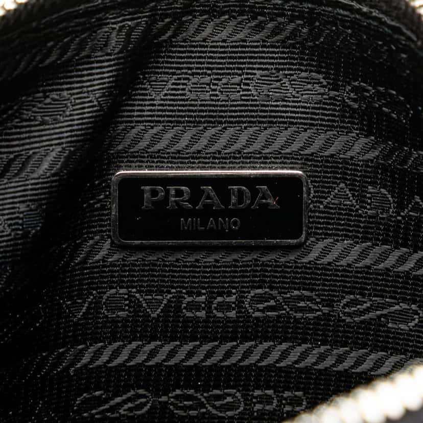 Prada Raffia Effect Crochet Triangle Crossbody Black Good condition - Box View