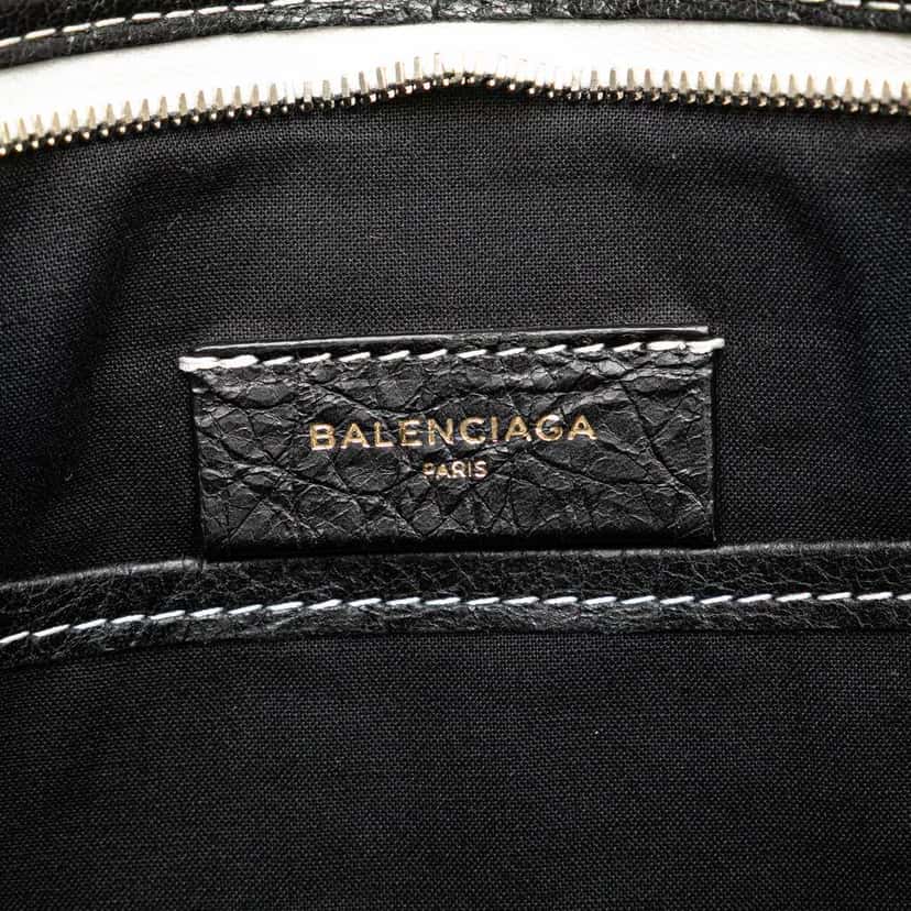 Balenciaga Lambskin Bazar Clutch Black Leather Good condition - Box View