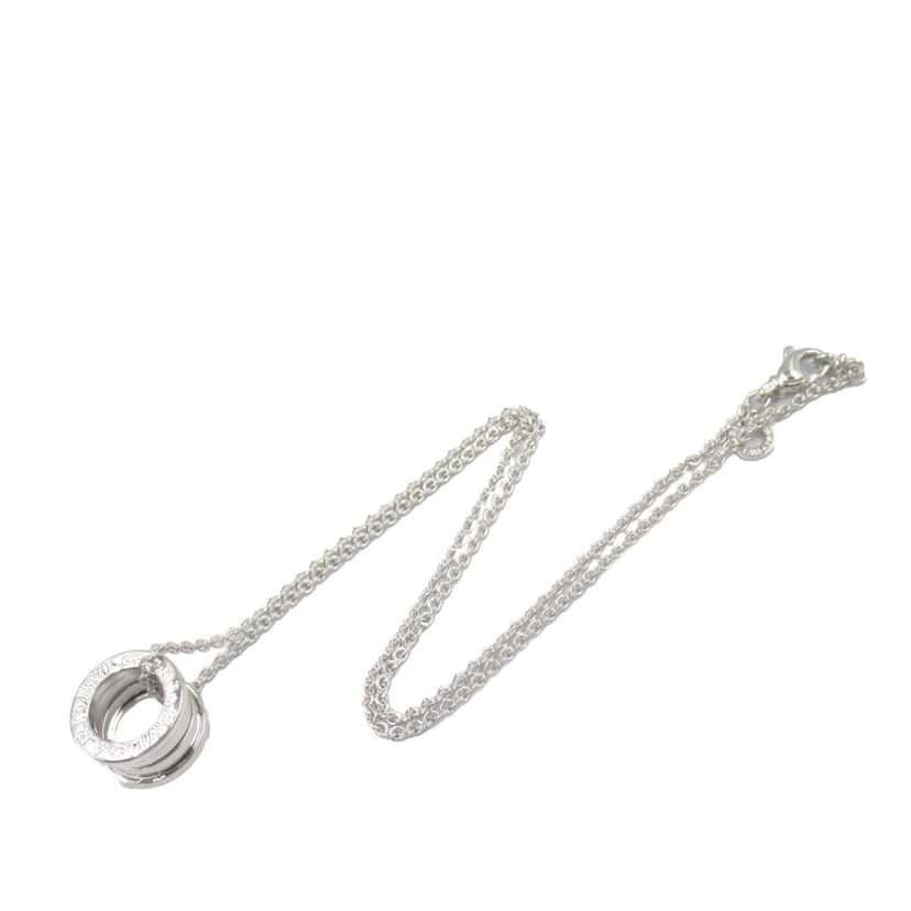 Bvlgari 18K White Gold Small B.zero1 Pendant Necklace Silver White Gold Good condition - Front View