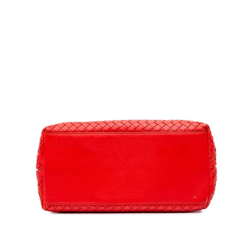 Bottega Veneta Nappa Intrecciato Satchel Red Leather Good condition - Inside View