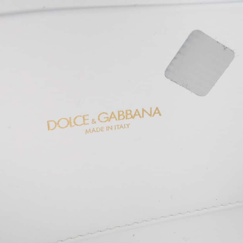 Dolce & Gabbana Mini Smooth Calfskin Devotion Flap White Leather Good condition - Box View