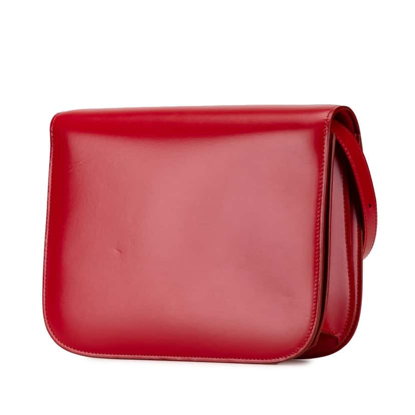 Celine Medium Calfskin Classic Box Red Leather Very good condition - Back View