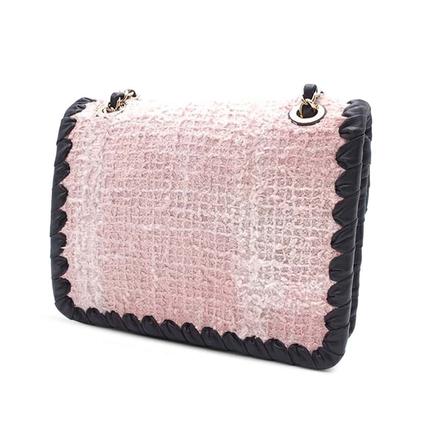 Chanel Mini Tweed My Own Frame Flap Pink Tweed Good condition - Back View