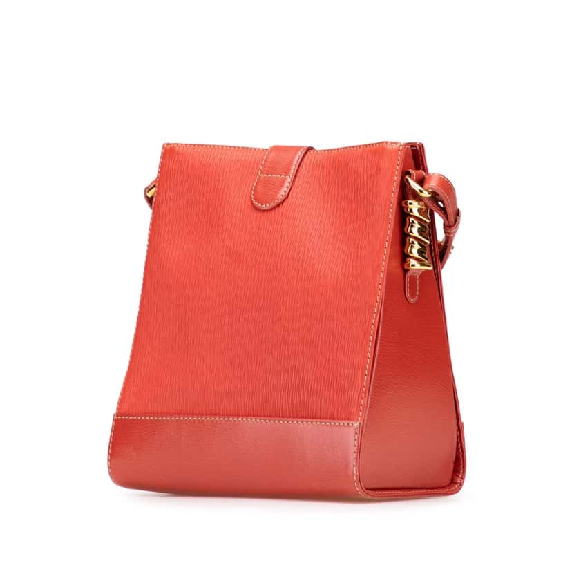 Loewe Leather Velazquez Twist Crossbody Red Leather Good condition - Back View