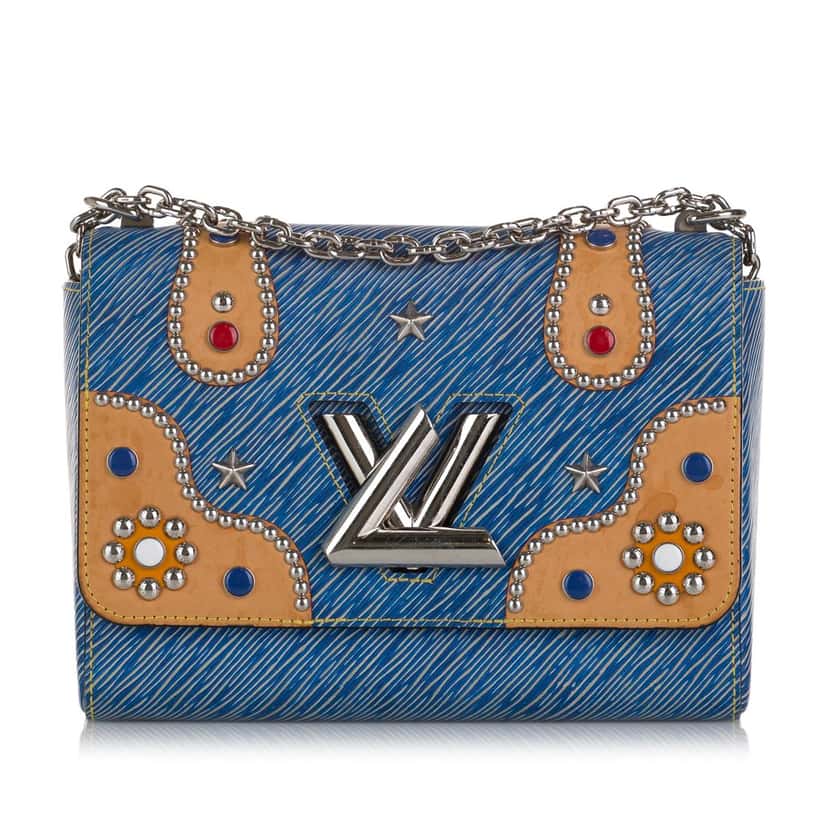 Louis Vuitton Studded Epi Twist MM Blue Leather Good condition - Front View