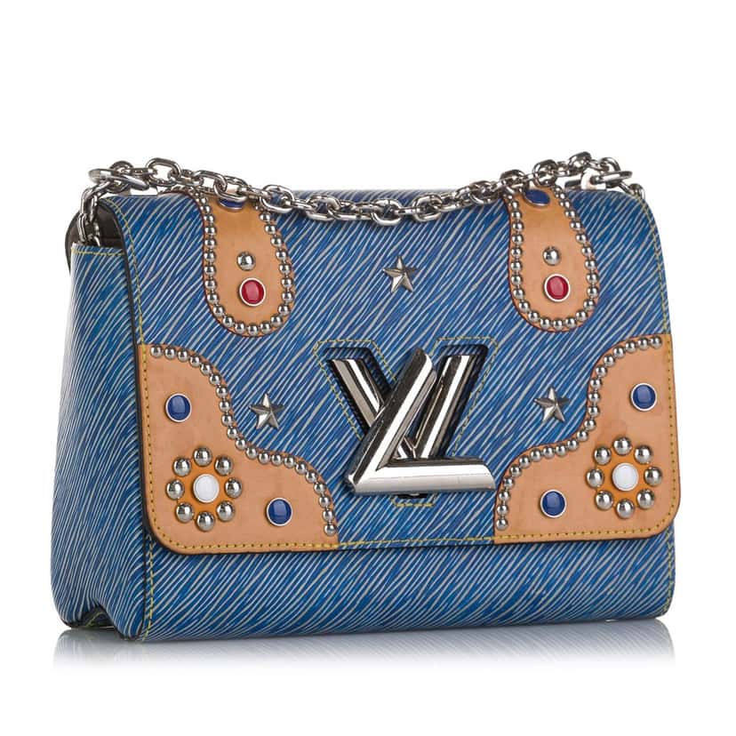 Louis Vuitton Studded Epi Twist MM Blue Leather Good condition - Back View