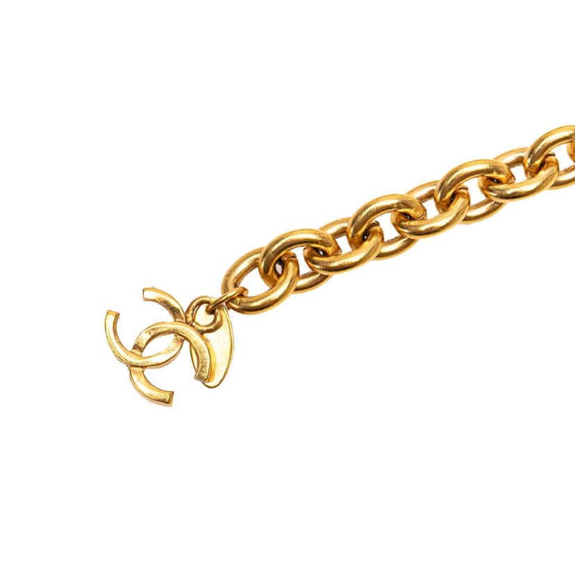 Chanel Gold Plated Quilted CC Triple Chain Belt Gold Metal Good condition - Back View
