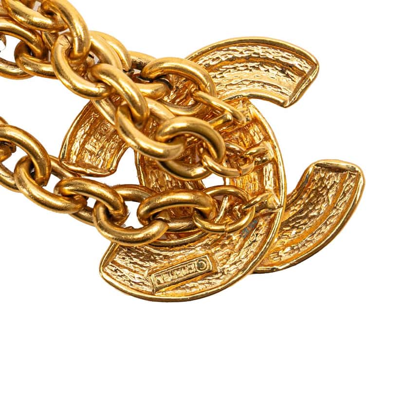 Chanel Gold Plated Quilted CC Triple Chain Belt Gold Metal Good condition - Inside View