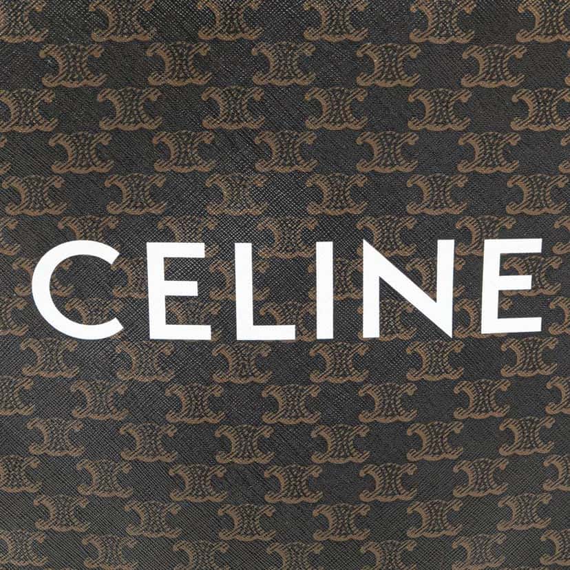 Celine Small Triomphe Coated Canvas Vertical Cabas Tote Brown Canvas Good condition - Box View