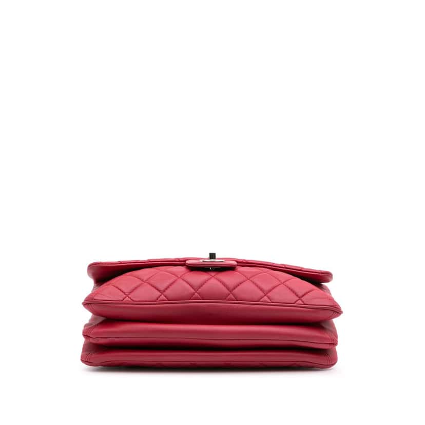 Chanel Jumbo Quilted Lambskin 3 Accordion Flap Pink Leather Good condition - Inside View