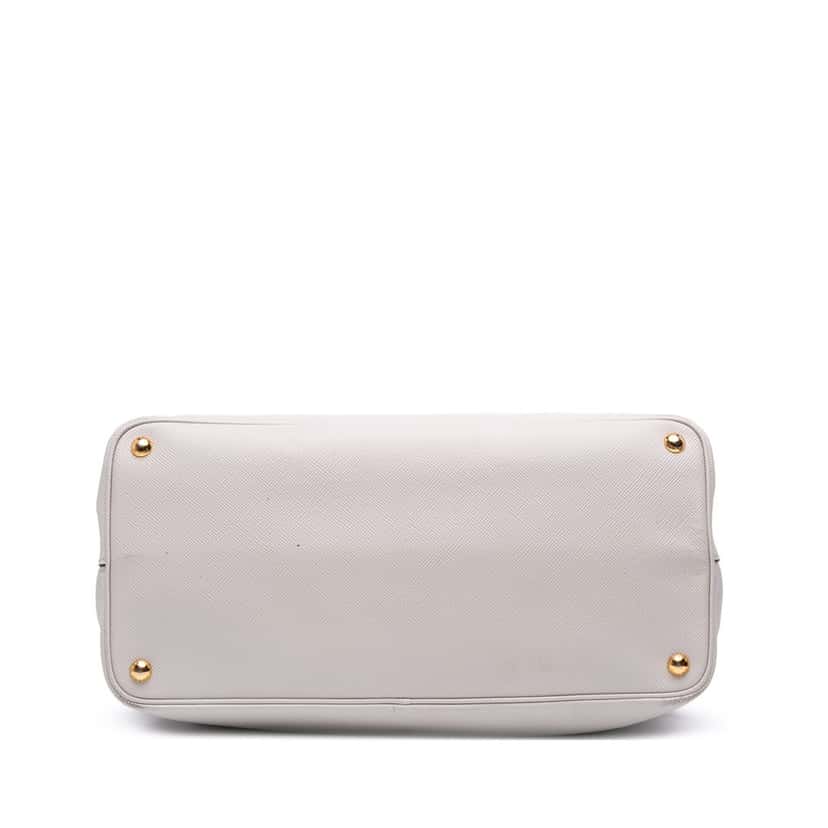 Prada Large Saffiano Cuir Double Satchel White Leather Good condition - Inside View