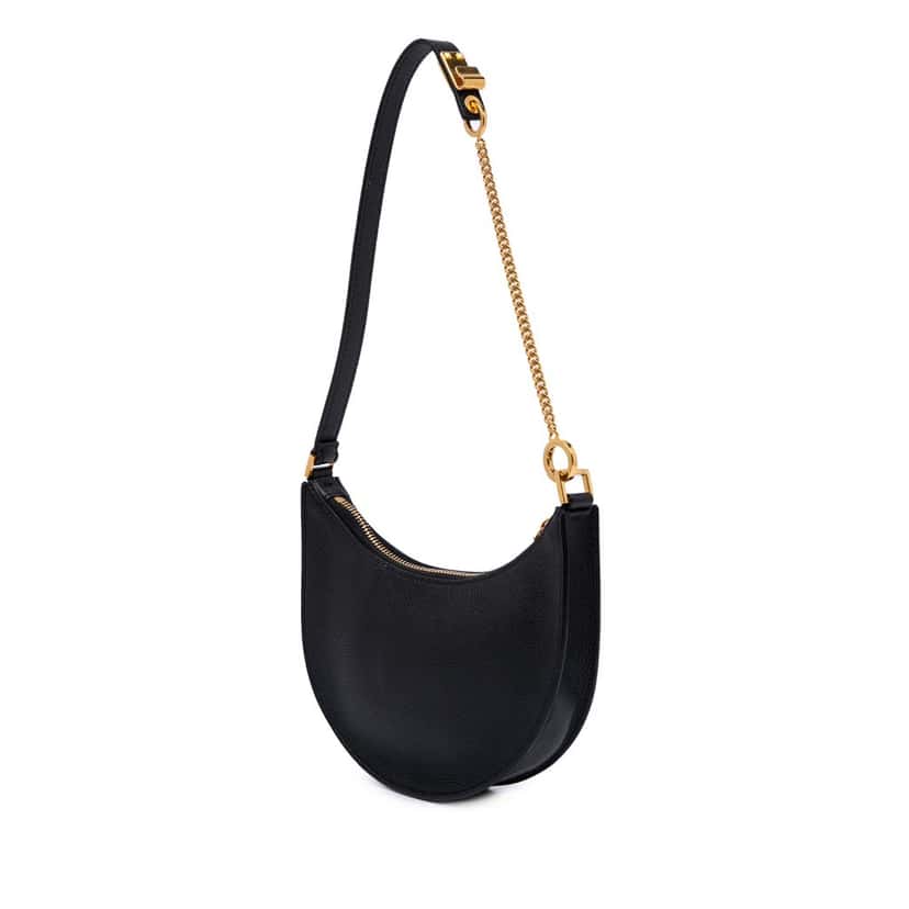 Valentino Mini Grainy Calfskin VLogo Hobo Black Leather Good condition - Back View