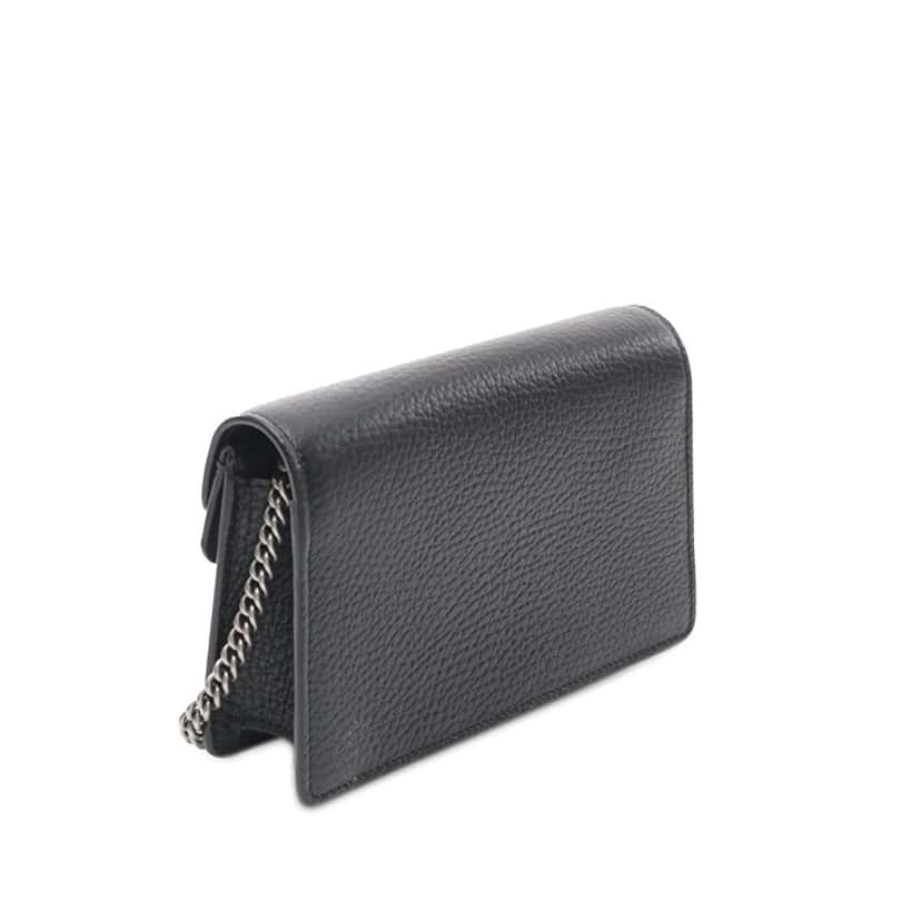 Gucci Super Mini Dionysus Leather Crossbody Bag Black Leather Good condition - Back View