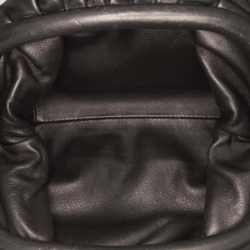 Bottega Veneta Lambskin The Mini Pouch Crossbody Black Leather Good condition - Model View