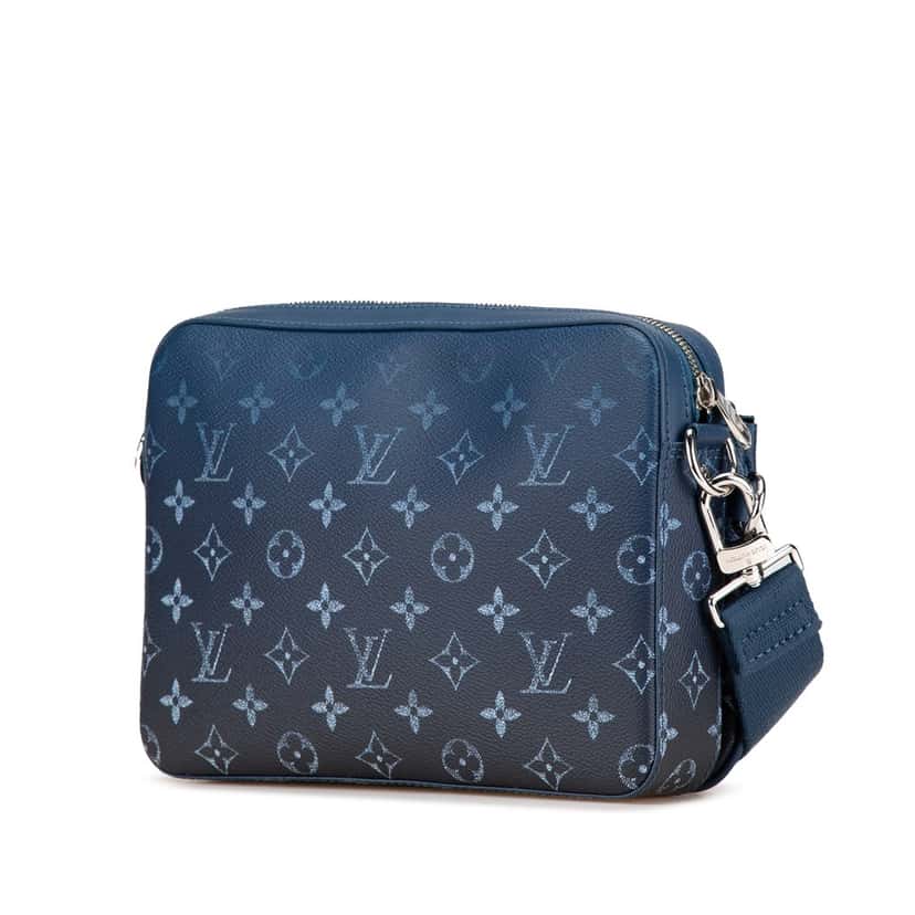 Louis Vuitton Monogram Gradient Trio Messenger Blue Canvas Very good condition - Back View