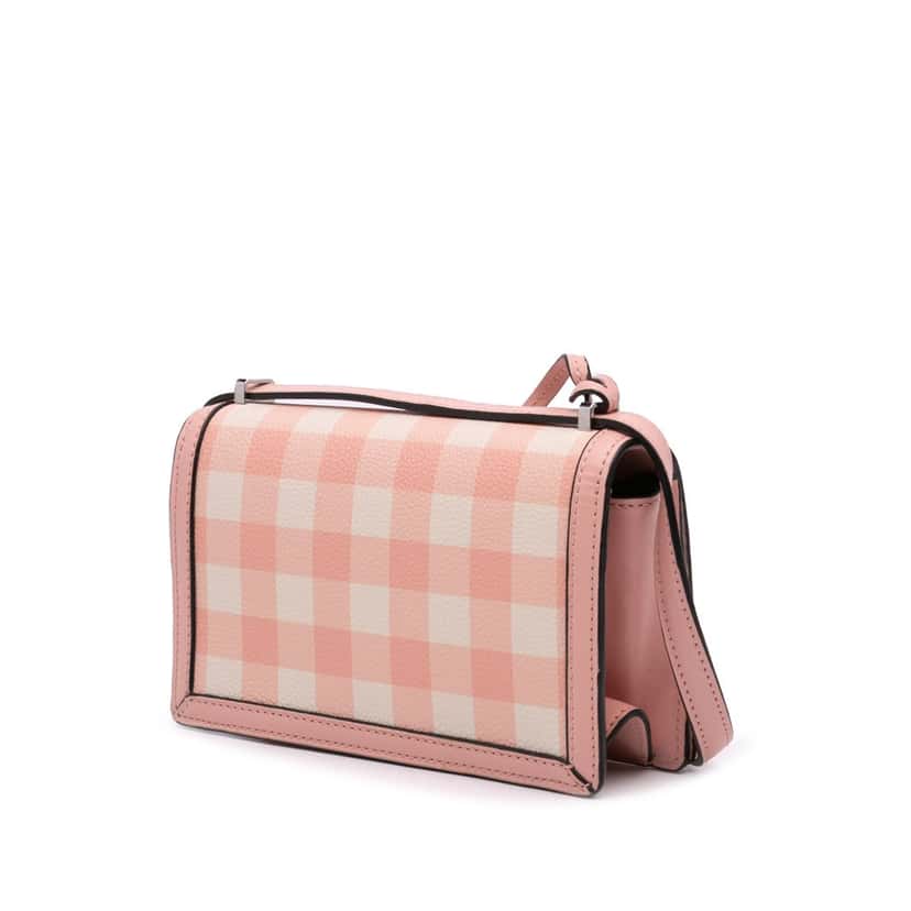 Loewe Small Leather Gingham Barcelona Crossbody Pink Leather Good condition - Back View