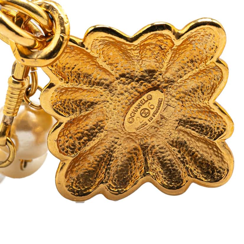 Chanel Gold Plated Faux Pearl Necklace Gold Metal Good condition - Inside View