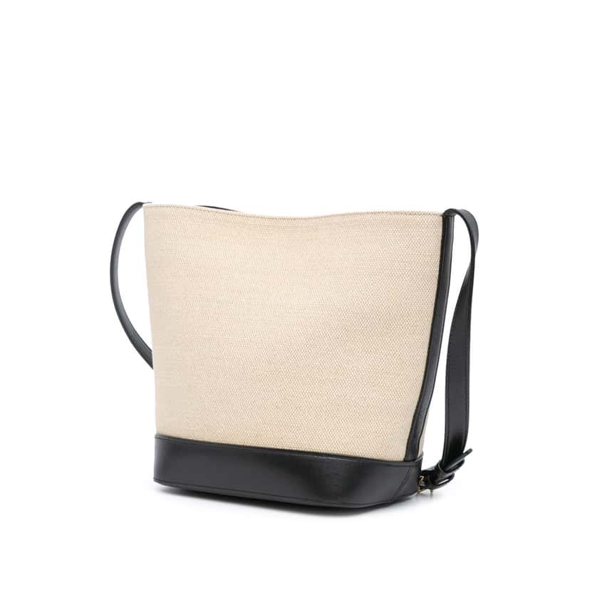 Celine Small Canvas Cuir Triomphe Bucket Bag Brown Canvas Good condition - Back View