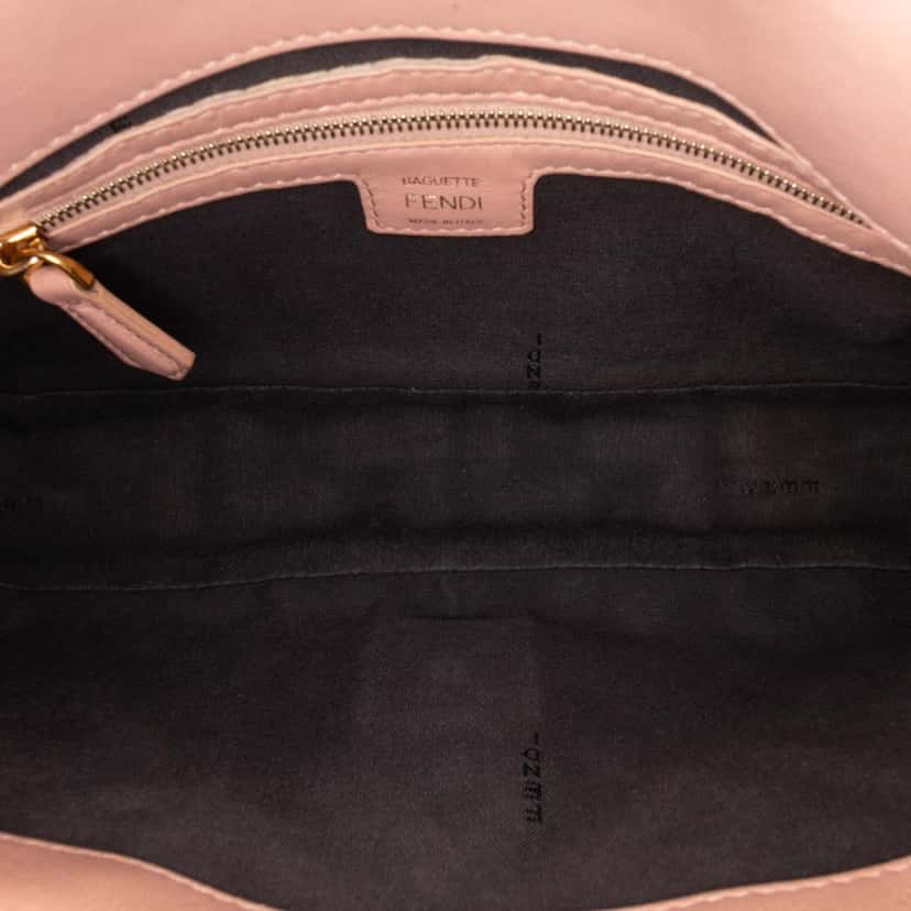 Fendi Zucca Embossed Leather Baguette Satchel Pink Leather Good condition - Model View