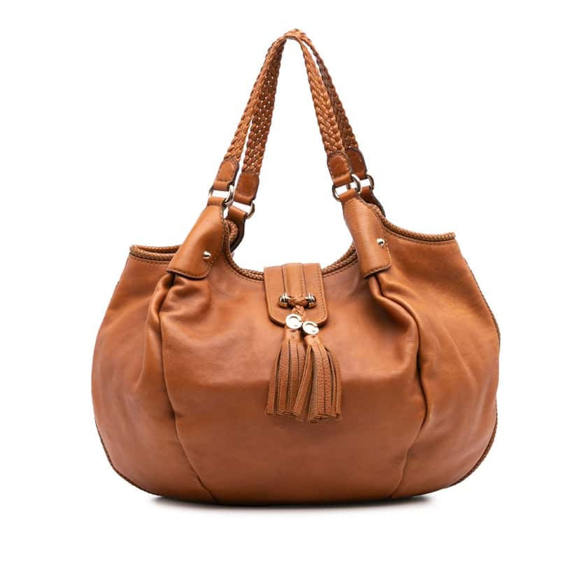 Gucci Calfskin Marrakech Tote Brown Leather Good condition - Front View