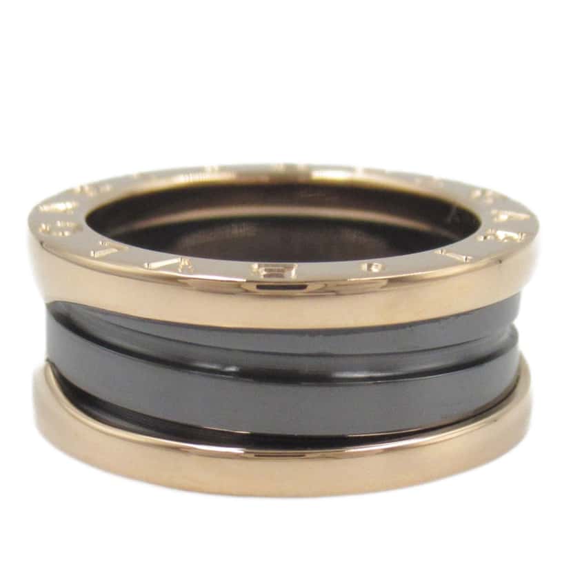 Bvlgari 18K Rose Gold and Ceramic B.Zero1 Two Band Ring Pink Rose Gold Good condition - Front View