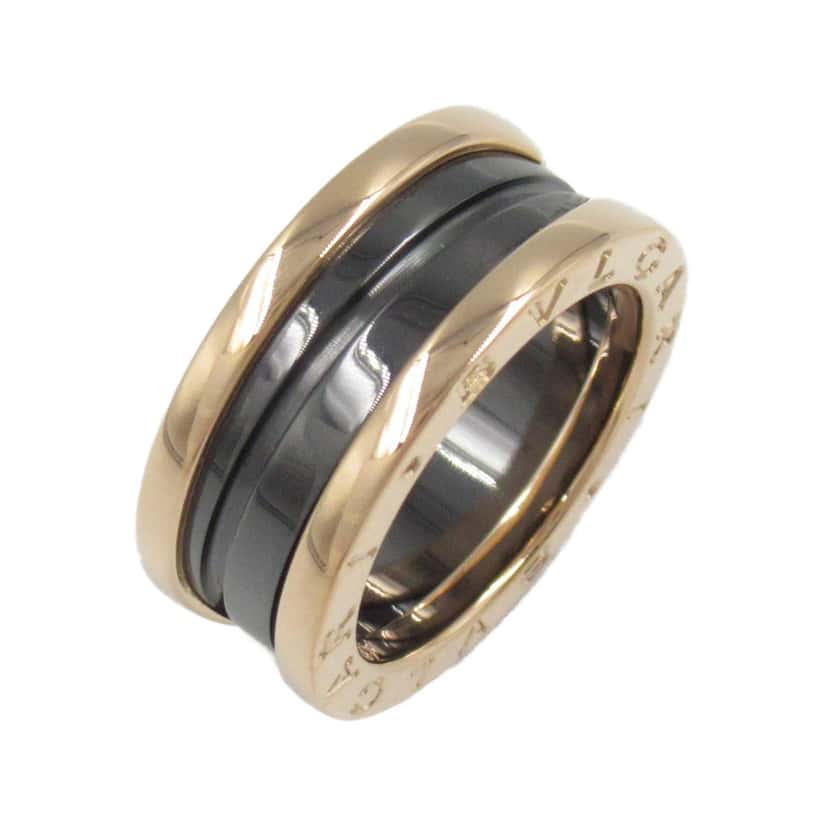 Bvlgari 18K Rose Gold and Ceramic B.Zero1 Two Band Ring Pink Rose Gold Good condition - Inside View