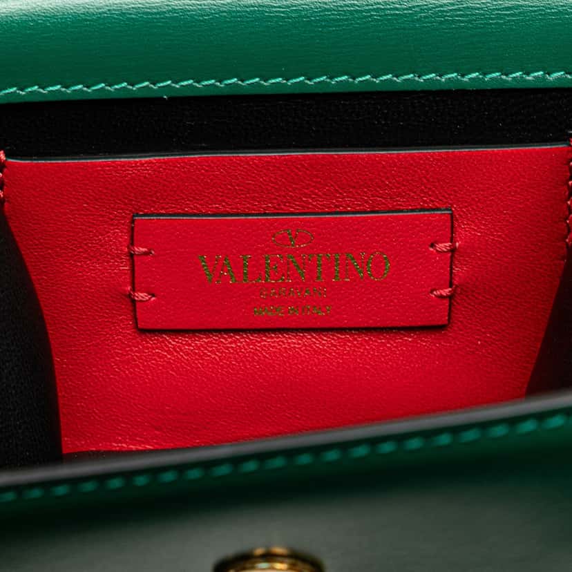 Valentino Micro Leather VSling Crossbody Green Leather Good condition - Box View