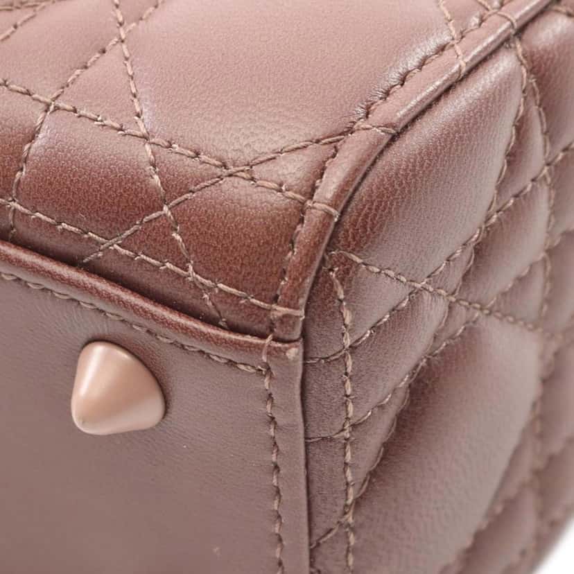 Dior Small Ombre Lambskin Cannage lady Dior Pink Leather Good condition - Box View
