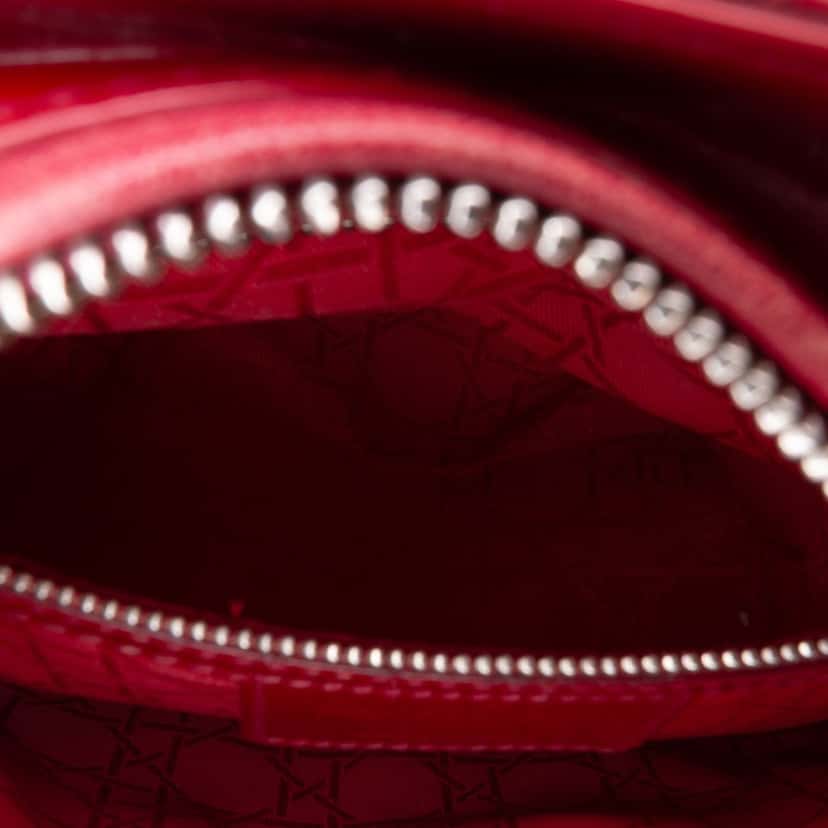 Dior Medium Patent Cannage Lady Dior Red Leather Good condition - Box View