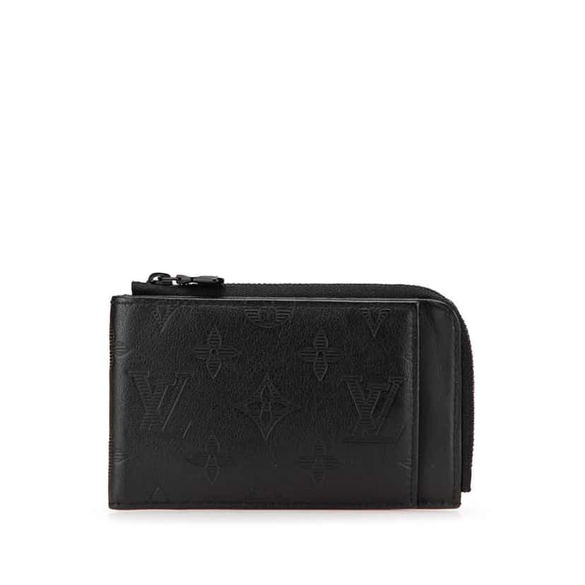 Louis Vuitton Monogram Shadow Hybrid Wallet Black Leather Good condition - Front View