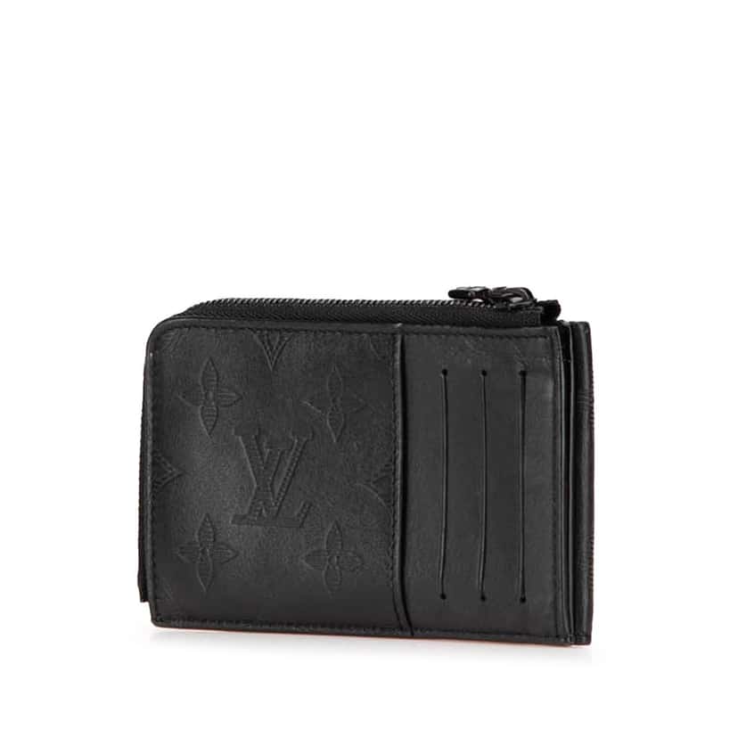Louis Vuitton Monogram Shadow Hybrid Wallet Black Leather Good condition - Back View
