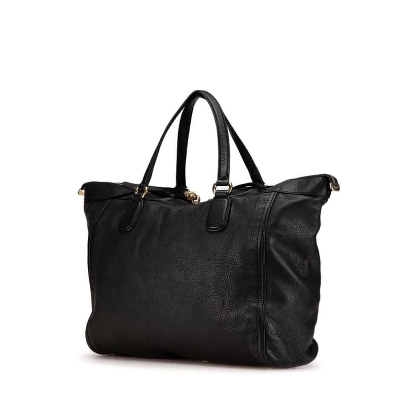 Gucci Large Leather Soho Zip Tote Black Leather Good condition - Back View