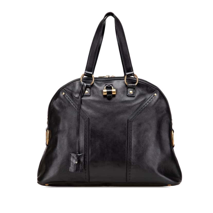 Yves Saint Laurent Oversized Leather Muse Handbag Black Leather Good condition - Front View