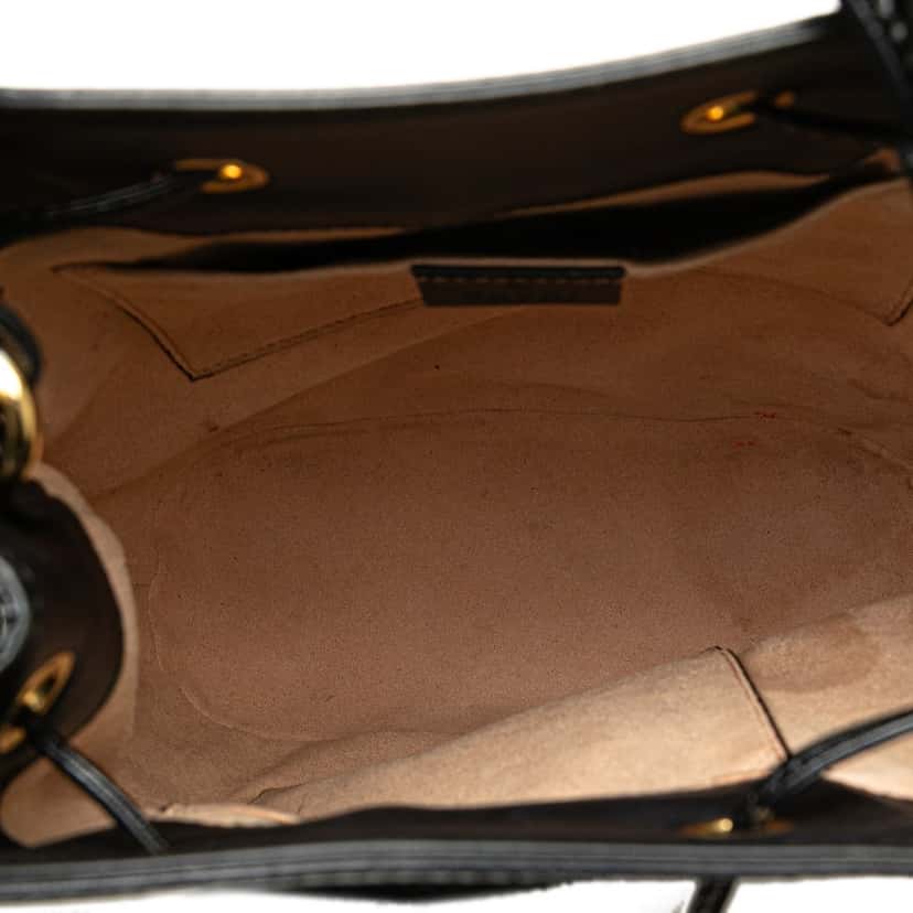 Gucci Small Suede Ophidia Bucket Black Leather Good condition - Model View