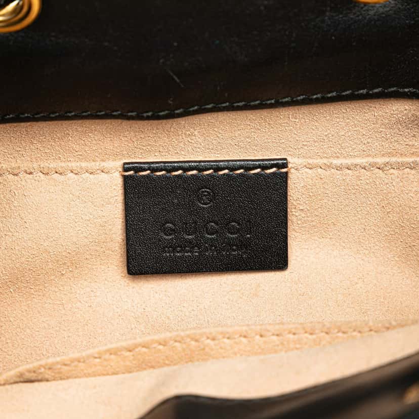 Gucci Small Suede Ophidia Bucket Black Leather Good condition - Box View