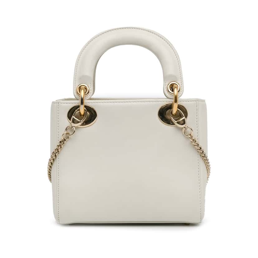 Dior Niki De Saint Phalle Mini Calfskin Dioramour Lady Dior White Leather Very good condition - Inside View